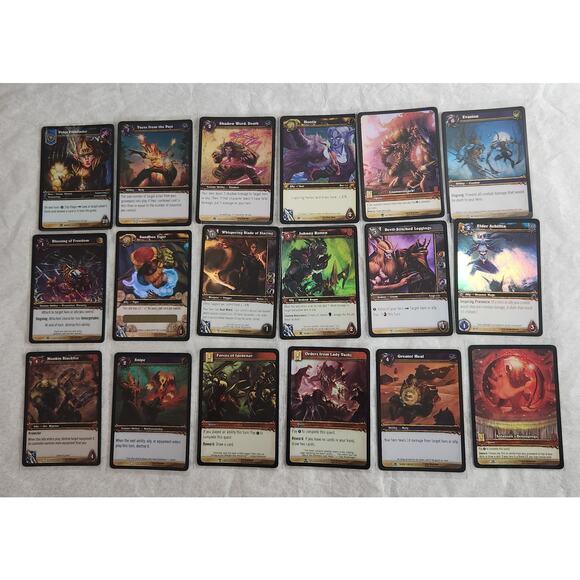 World Of Warcraft TCG Lot Of 45 Holo Cards In Penny Sleeves NM 2010 - Picture 2 of 5